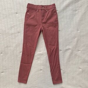 Express Skinny High Rise Jeans 2R Terracotta Red Rust Color